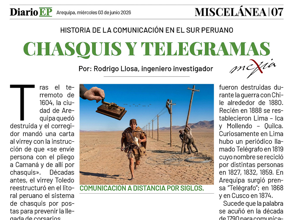 Chasquis y telegramas, Rodrigo Llosa
