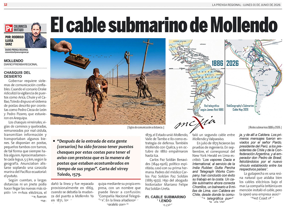El cable submarino de Mollendo, Rodrigo Llosa