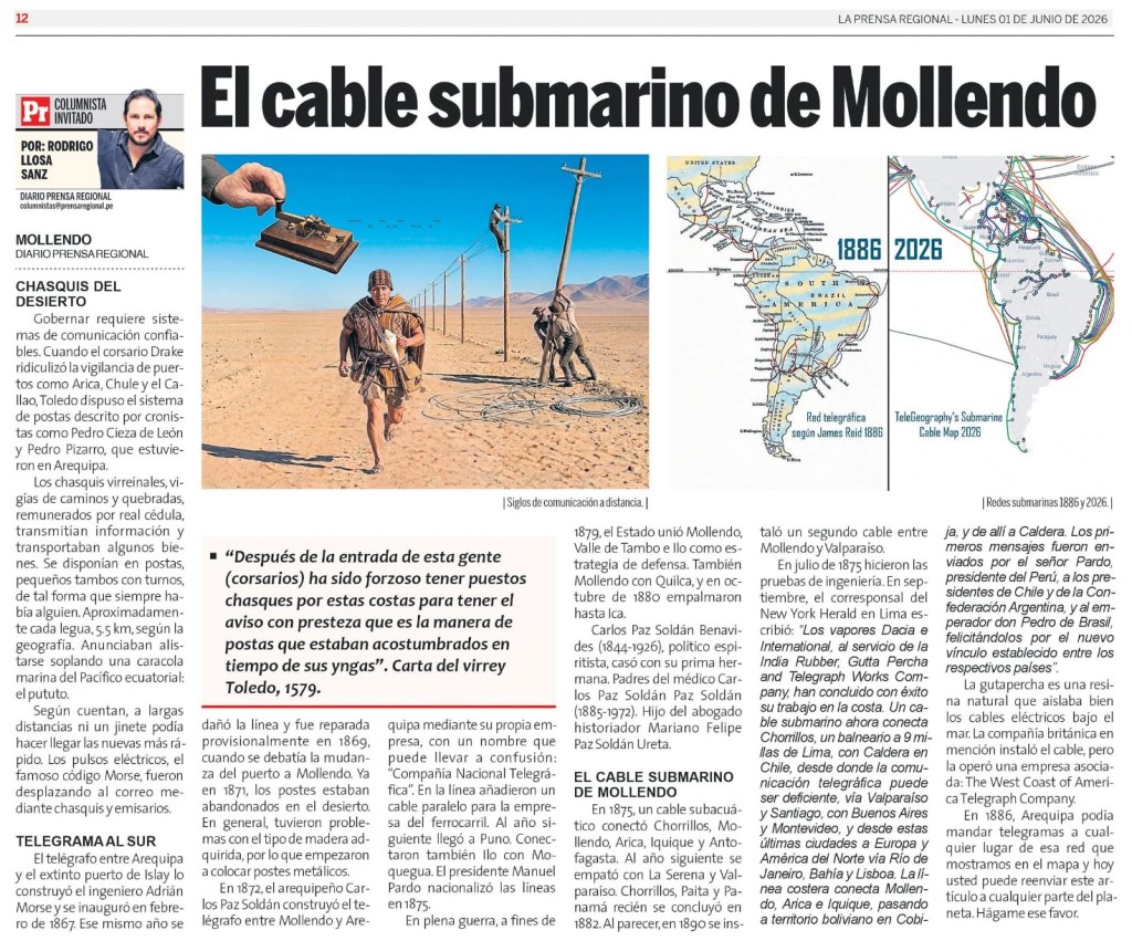 El cable submarino de Mollendo, Rodrigo Llosa